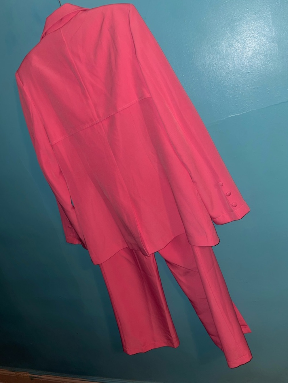 Women’s Pink Two-Piece Blazer and Wide-Leg Pant Set - Picture 12 of 14